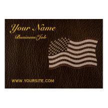 Leather-Look USA Flag Dark Business Cards