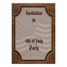 Leather-Look USA Flag Personalized Invitation
