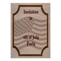 Leather-Look USA Flag Soft Custom Invites