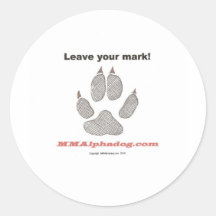 leave mark round sticker