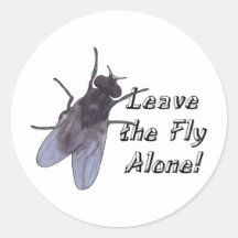 Leave the Fly Alone Round Sticker