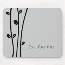 Leaved Black Branches Mouse Pads