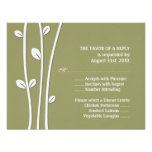 Leaved White Branches Rsvp invitations