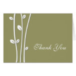 Leaved White Branches Thank You cards