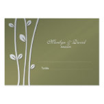 Leaved White Branches Wedding Escort business cards
