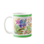 Leaves and Flowers on Yellow 69-09 purple Green Mugs