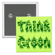 Leaves & Flowers "Think Green" Pin