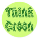 Leaves & Flowers "Think Green" stickers