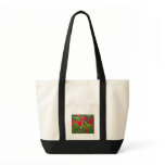 Leaves of different colors on a tote bag