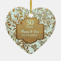 Leaves of Gold 50th Wedding Anniversary ornaments