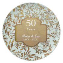 Leaves of Gold 50th Wedding Anniversary Plate plates