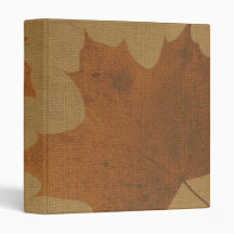 Leaves on canvas 3 ring binders