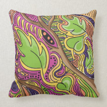 Leaves Pillow (plum)