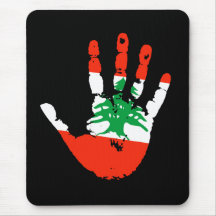 Lebanon Flag Handprint Mousepads