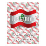 Lebanon Waving Flag Custom Invitation