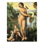 Léda et cygne par Leonardo da Vinci, la Renaissanc Cartes Postales