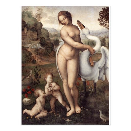 Léda et le cygne cartes postales