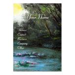 LEDA,LAKE AND WATERLILIES BUSINESS CARD TEMPLATE