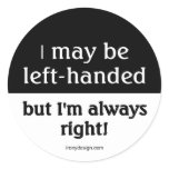 Left-handed people round sticker