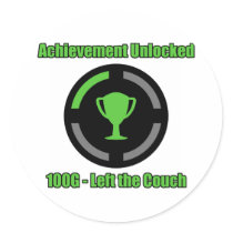 Left the Couch - Achievement Unlocked Round Sticker