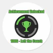 Left the Couch - Achievement Unlocked Round Sticker