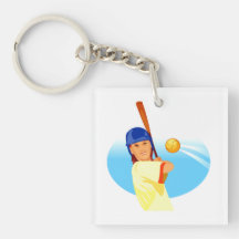 Lefty Girl Batting.png Acrylic Keychain