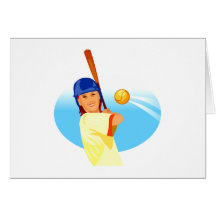 Lefty Girl Batting.png Greeting Cards