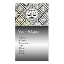 LEGAL OFFICE,ATTORNEY DAMASK Black Silver Platinum Business Cards