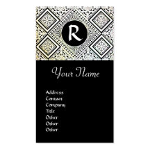 LEGAL OFFICE, ATTORNEY DAMASK Monogram Business Card