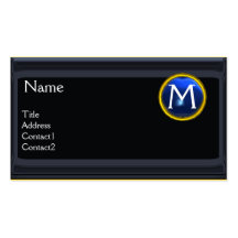 LEGAL OFFICE,ATTORNEY Monogram black blue sapphire Business Card