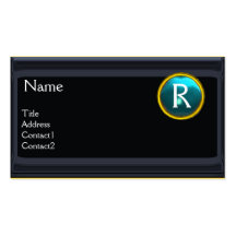 LEGAL OFFICE,ATTORNEY Monogram black blue sapphire Business Card Template