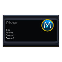 LEGAL OFFICE,ATTORNEY Monogram black blue sapphire Business Card