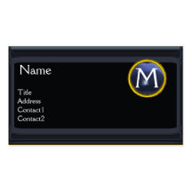 LEGAL OFFICE,ATTORNEY Monogram black blue topaz Business Card