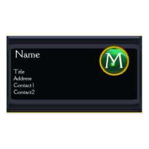 LEGAL OFFICE,ATTORNEY Monogram black jade green Business Cards
