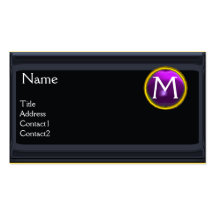 LEGAL OFFICE,ATTORNEY Monogram black purple Business Cards