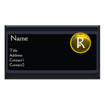 LEGAL OFFICE,ATTORNEY Monogram black yellow topaz Business Card Templates