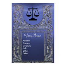 LEGAL OFFICE, ATTORNEY Monogram ,blue Business Card Template