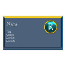 LEGAL OFFICE, ATTORNEY Monogram blue sapphire Business Cards