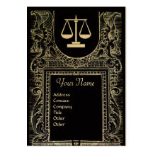 LEGAL OFFICE, ATTORNEY Monogram Gold Metallic Business Card Templates