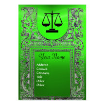 LEGAL OFFICE, ATTORNEY Monogram green Business Cards
