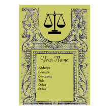 LEGAL OFFICE, ATTORNEY Monogram, green Business Card Template