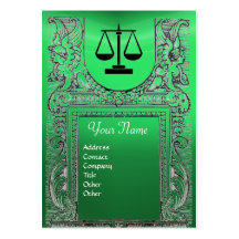 LEGAL OFFICE, ATTORNEY Monogram green Business Card Templates