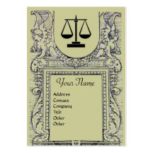 LEGAL OFFICE, ATTORNEY Monogram, green grey Business Card Templates