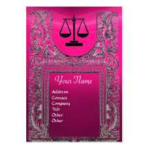 LEGAL OFFICE, ATTORNEY Monogram ,pink Business Cards