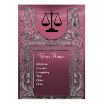 LEGAL OFFICE, ATTORNEY Monogram ,pink purple Business Cards
