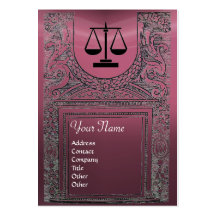 LEGAL OFFICE, ATTORNEY Monogram  pink purple Business Cards