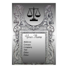 LEGAL OFFICE, ATTORNEY Monogram Platinum Business Card Template