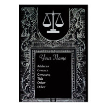 LEGAL OFFICE, ATTORNEY Monogram Platinum Metallic Business Card Template