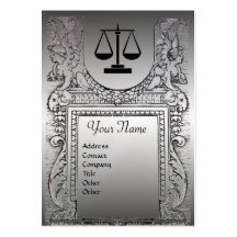 LEGAL OFFICE, ATTORNEY Monogram Platinum pearl Business Card