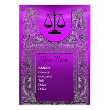 LEGAL OFFICE, ATTORNEY Monogram purple Business Card Template